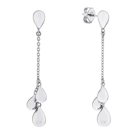 calvin klein silver drop earrings